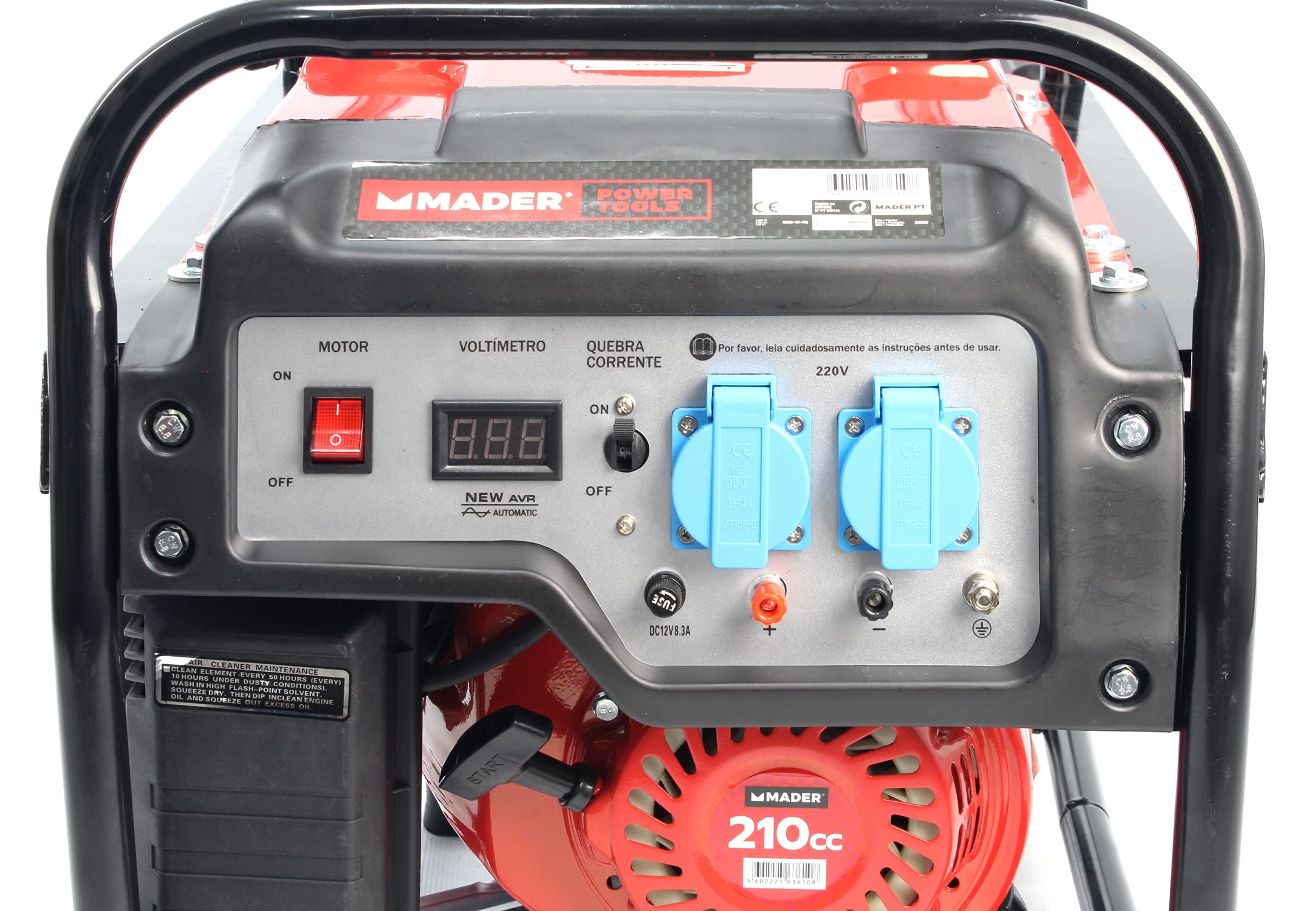 Mader Power Tools 63610 Generador Monofásico, Avr, 3.0Kva, 15L