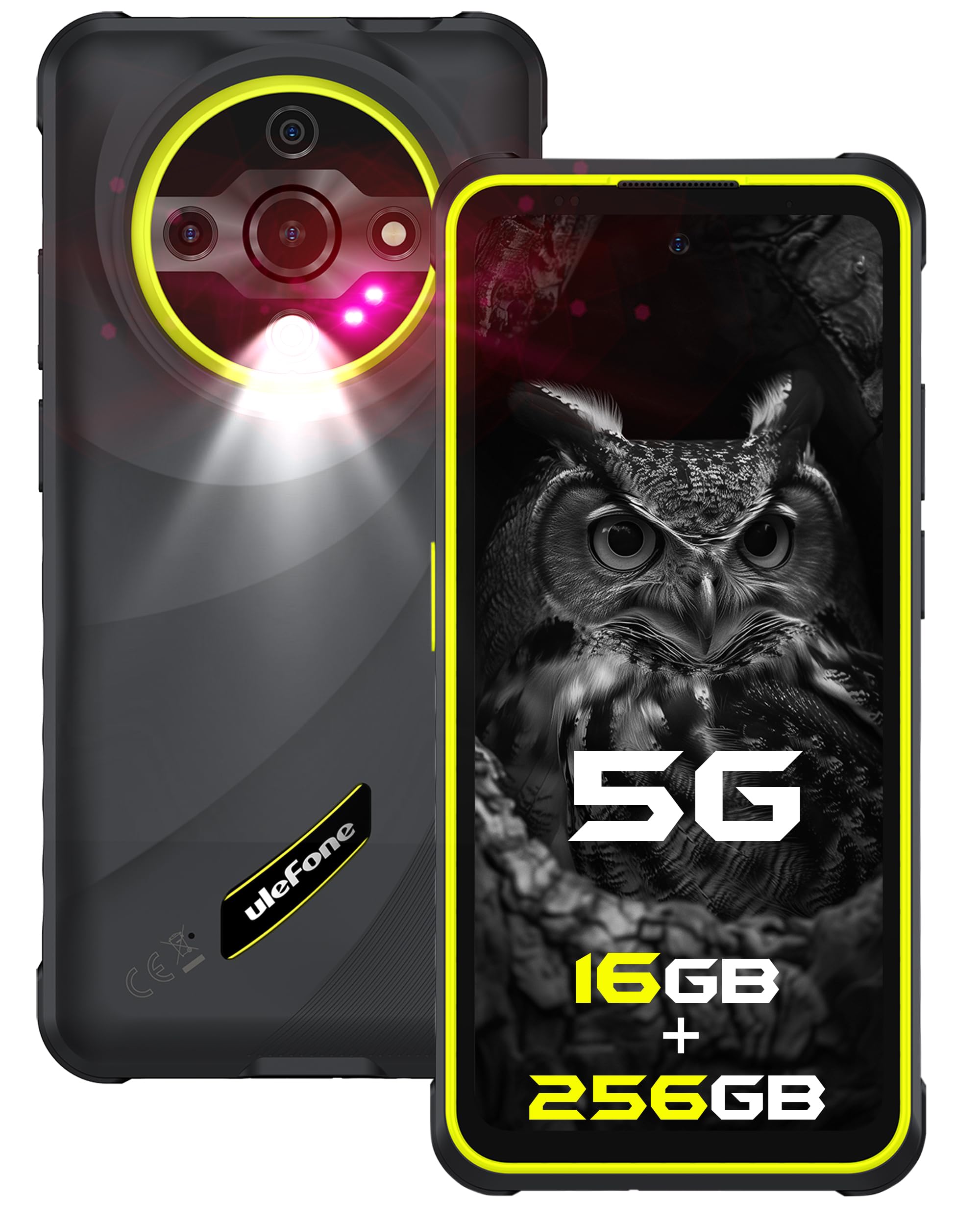 Ulefone Armor X31 Pro 5G Rugged Phone, MTK Dimensity 6300, 16GB+256GB, Android 14, 6.56” 120Hz, 64MP Main Cam., 25MP Night Vision Cam., 6050mAh, NFC/IR Blaster/Glare Flashlight - Green