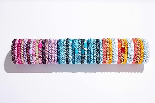 Miniatura 9 de L. Erickson Grab & Go Pony - Caribbean - Paquete de 8 ligas para cola de caballo - Mezcla azul