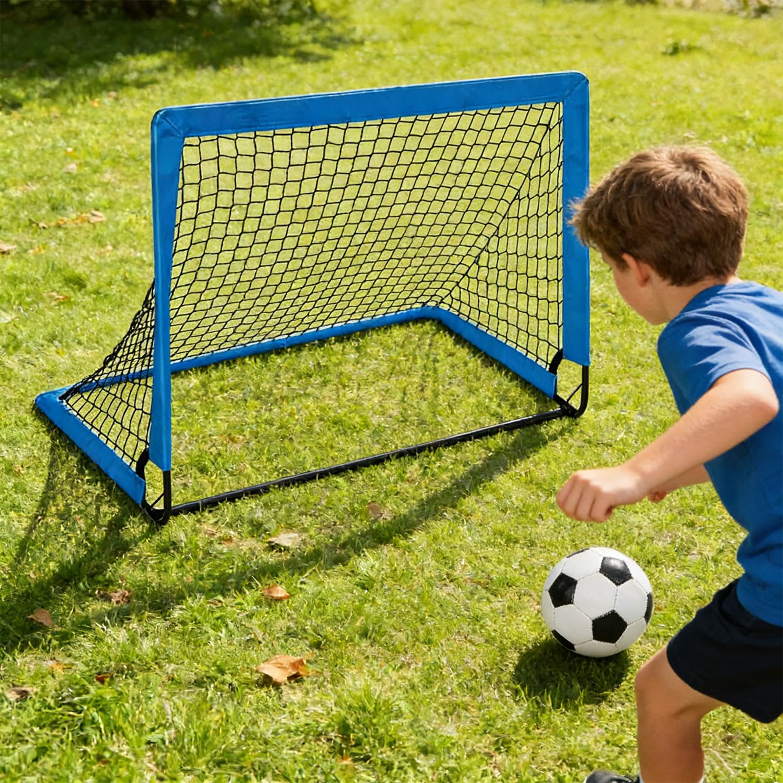 Fútbol completo con estructuras de instalación rápida, escalera y bolsa de transporte para niños equipo deportivo
