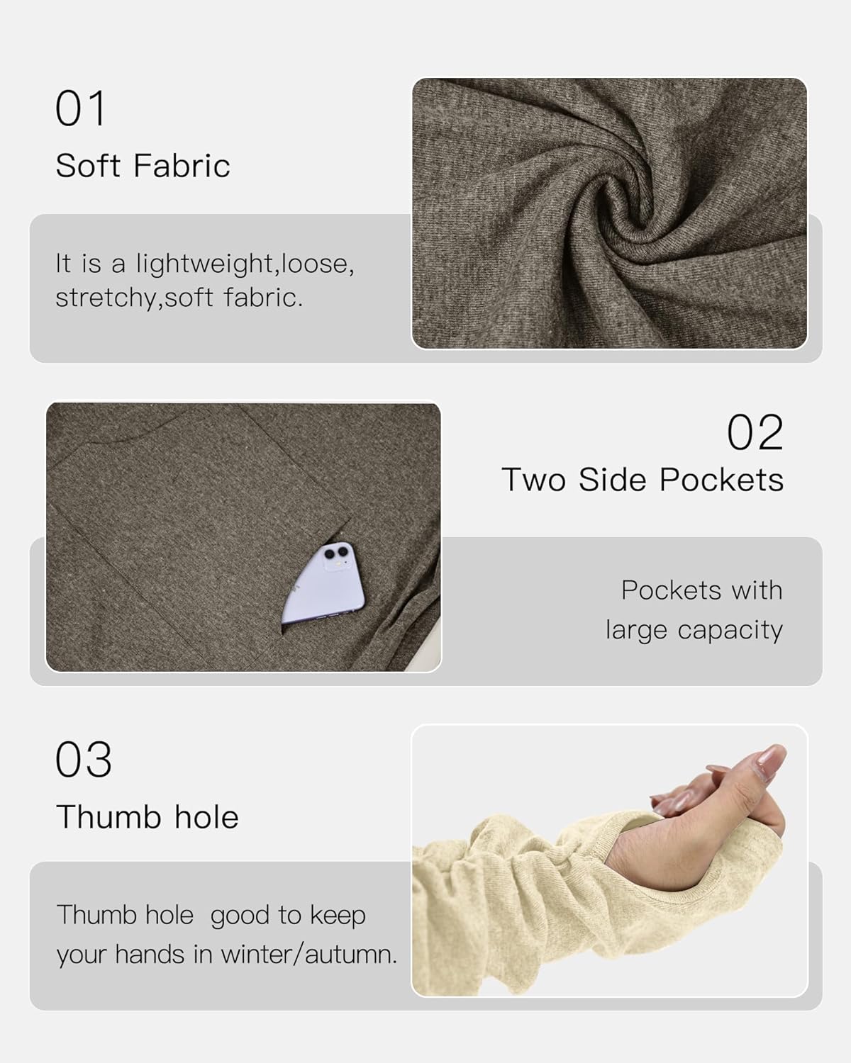 AUSELILY Long Sleeve Drawstrings Hoddie Sweatshirt With Thumb Holes Hoodie for Women - Image 3