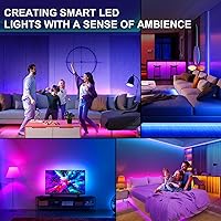 Vista 4 de 9.84ft Smart RGB LED TV Backlight Strip for 32-45 Inch TVs, Music Sync Bluetooth App & Remote Control, USB-Powered LED Lights for Bedroom, Gaming