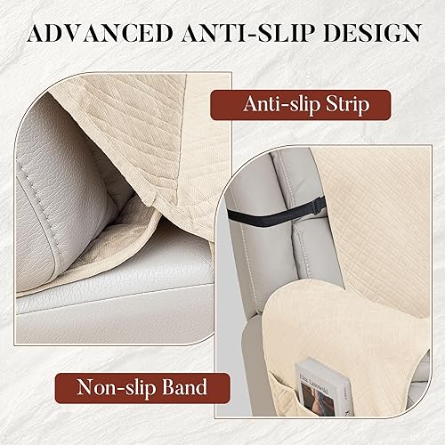 Miniatura 3 de Fundas de sofá seccional reclinable 100% impermeable de terciopelo para sofá seccional en forma de L, juego de fundas de sofá de esquina acolchadas