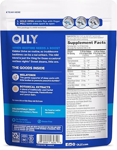 Miniatura 9 de OLLY Gomitas para dormir para niños, 0.5 mg de melatonina, L teanina, manzanilla y bálsamo de limón, suplemento masticable para niños, apoyo