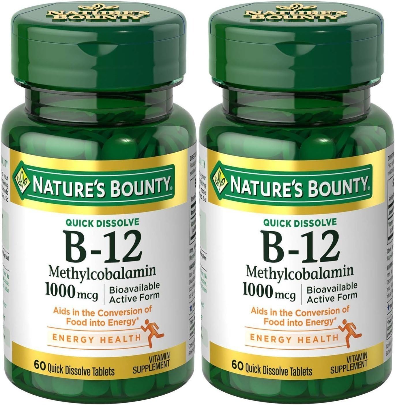 Methylcobalamin B12 Microlozenge Tablets, 1000 mcg, 120 Count), 60 Count (Pack of 2)