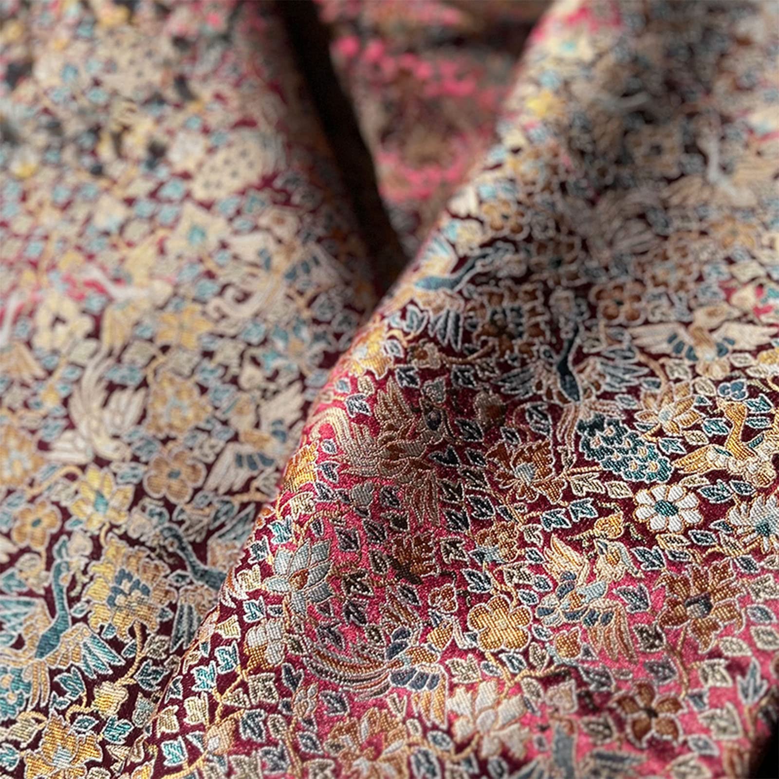 Tissu jacquard chinois rose 145x50 cm pour coudre une robe cheongsam unique