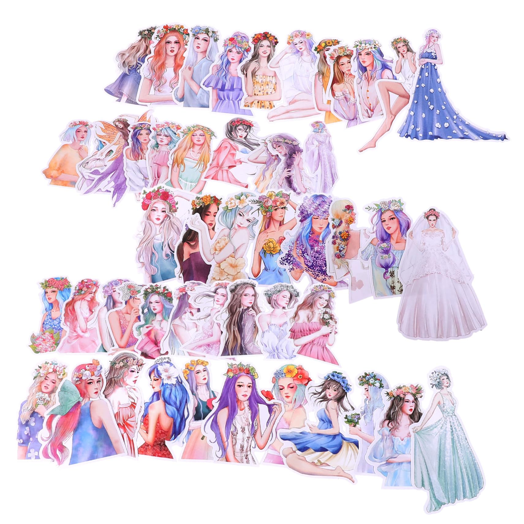 TEHAUX 4 Set Adesivi Fai Da Te Conto Mano Figurine Dell'album Botanico Adesivi Scrapbooking Adesivi Per Scrapbooking Forniture Per Il Diario Adesivi Planner Estetici Carta 100 Pezzi * 4