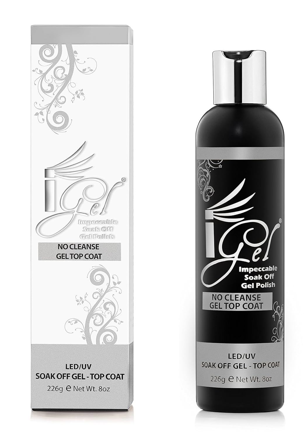 iGel Impeccable Soak Off Gel Polish No-Wipe Top Coat Refill Kit 8 fl oz