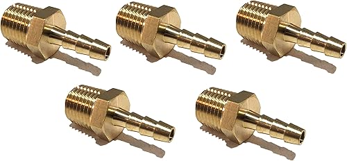 Manguera de 316" ID a 14" macho NPT MNPT latón recto combustible de montaje de aireaguaaceitegasWOG (5 cantidades)