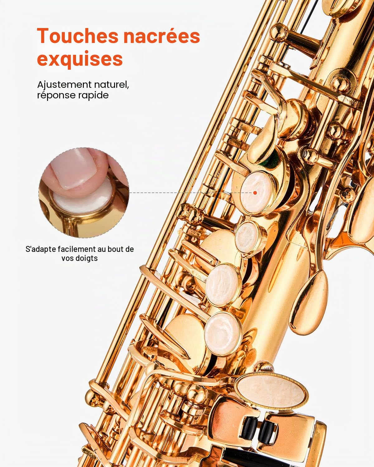 VEVOR Saxophone Alto Mi Bémol Kit Saxophone Débutants en Laiton Résistant avec Étui de Transport, Bec, Sangles, Chiffon de Nettoyage, Gants, Sangle de Cou, 23 Touches, pour Débutants, Étudiants, Doré
