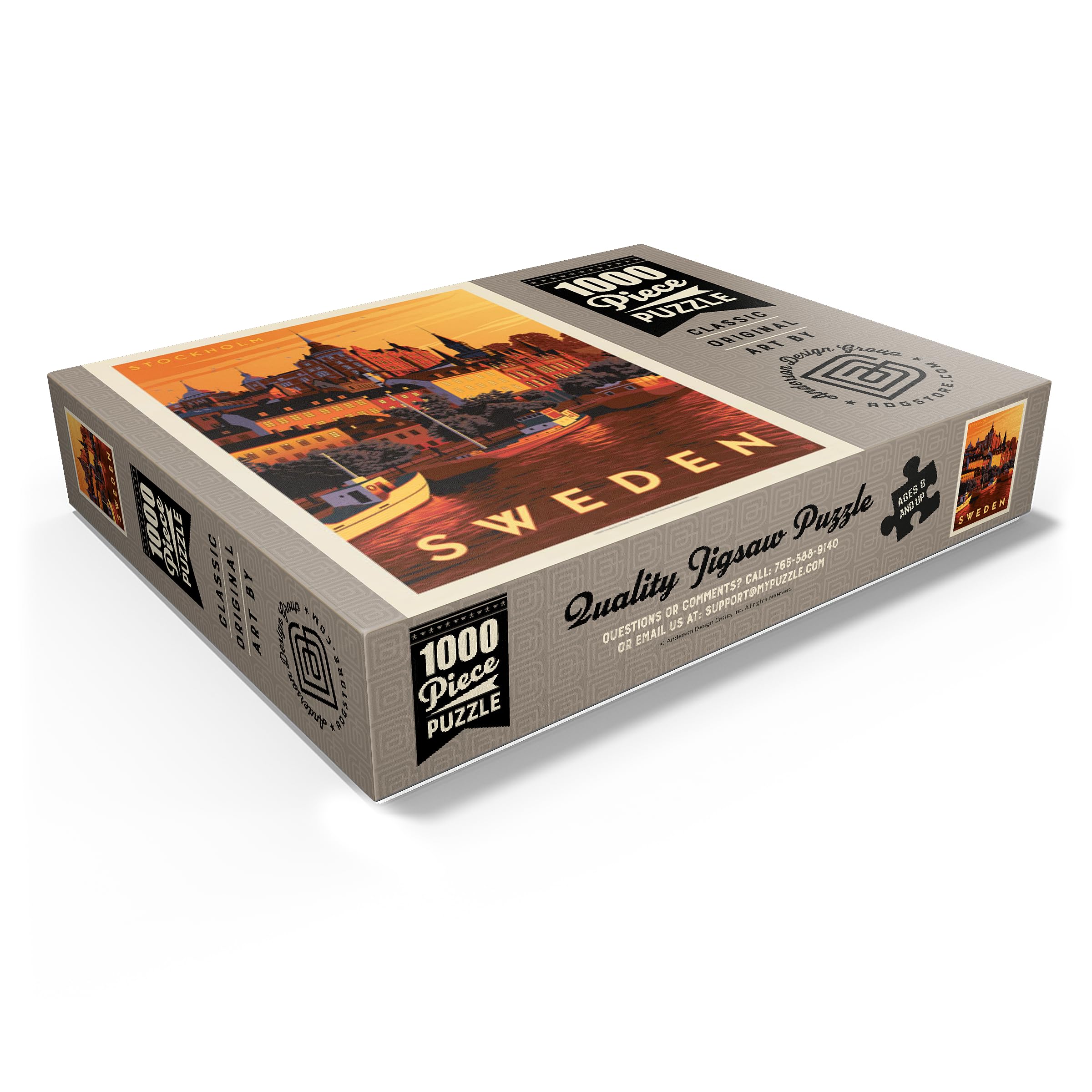 MyPuzzle Schweden: Stockholm – Vintage Poster Puzzle 1000 Teile, 68x48 Cm, Von Anderson Design Group