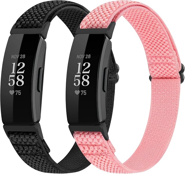 SHIJZWD Adjustable Elastic Watch Strap Compatible with Fitbit Inspire 3/Inspire 2/Inspire/Inspire HR/Fitbit Ace 3/Ace 2, Soft Breathable Nylon Sport Band Stretchy Replacement Wristband for Women Men