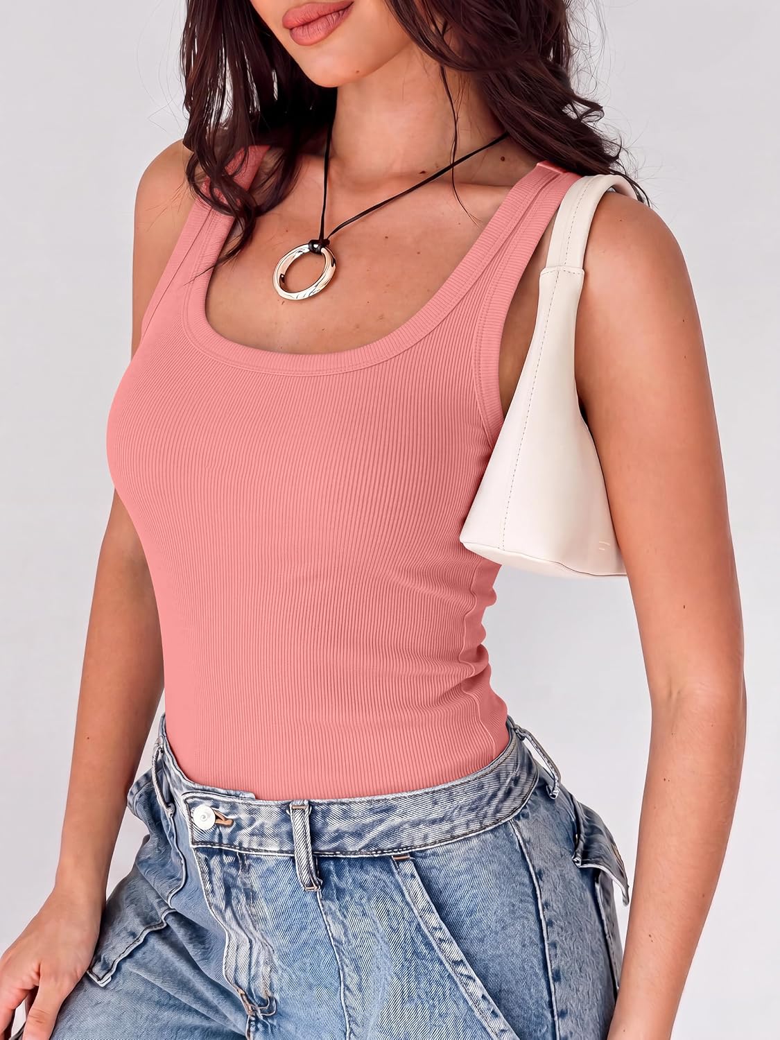  Womens Sleeveless Scoop Neck Tank Top Ribbed Fitted Summer Basic Slim Cute Tops 2026 thumbnail