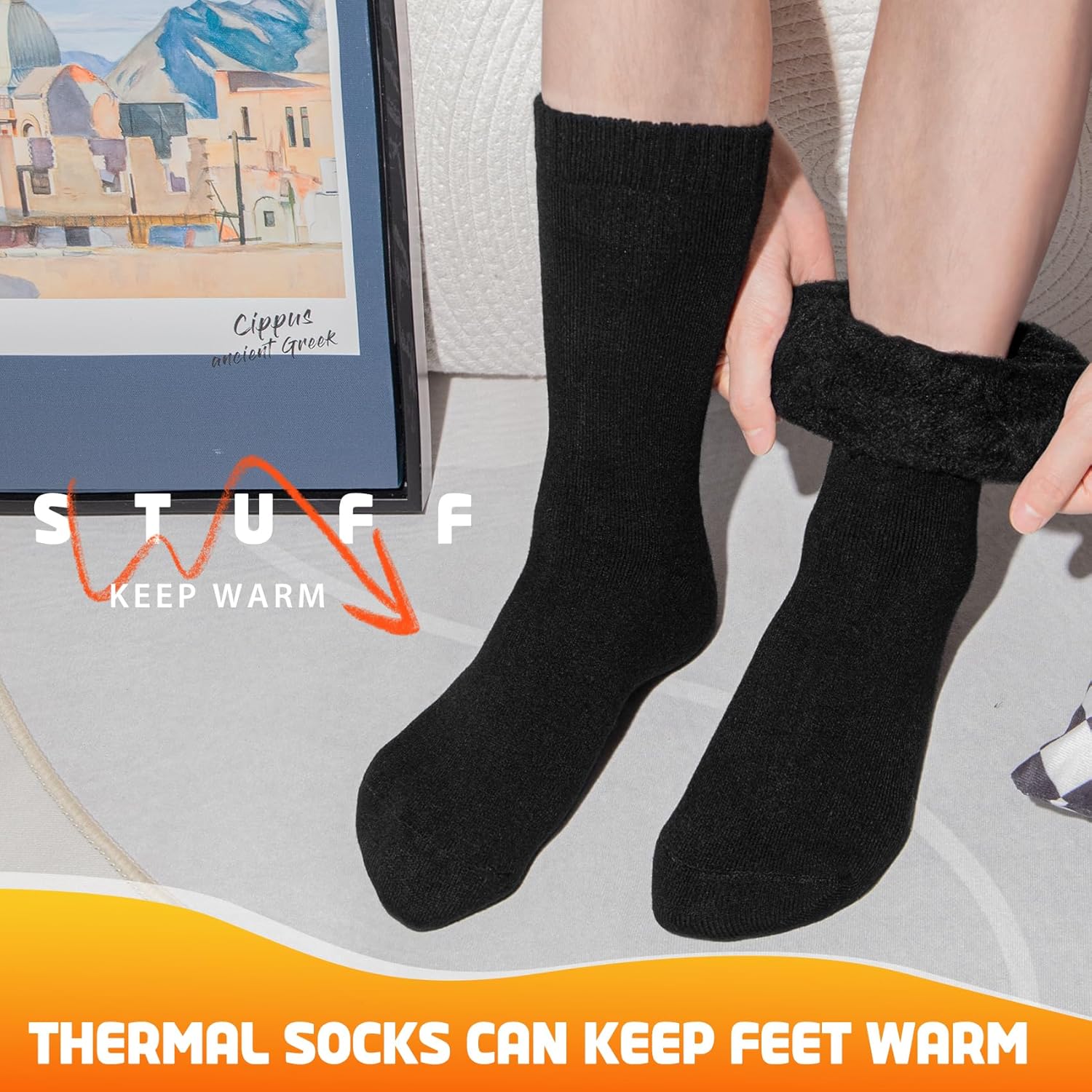 Thermal Socks for Men, Winter Warm Socks Mens for Cold Weather Extreme Temperatures - Image 2