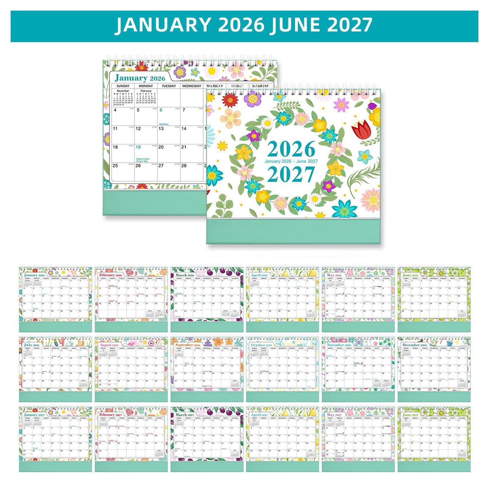 Tischkalender 2026 18 Monate Wochen- und Tagesplaner mit Notizen