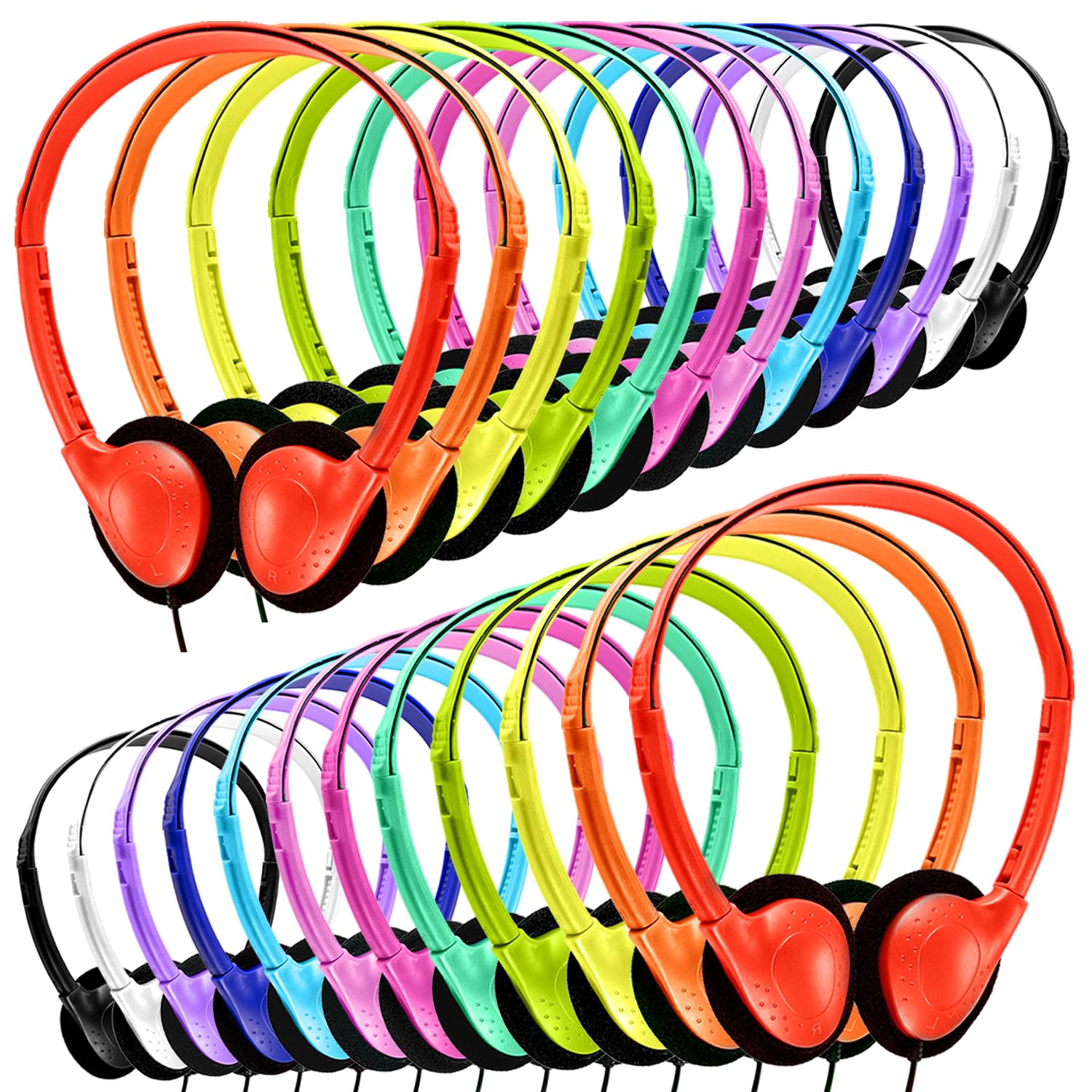 sturdy wired 3.5mm classroom headphones for students and adults