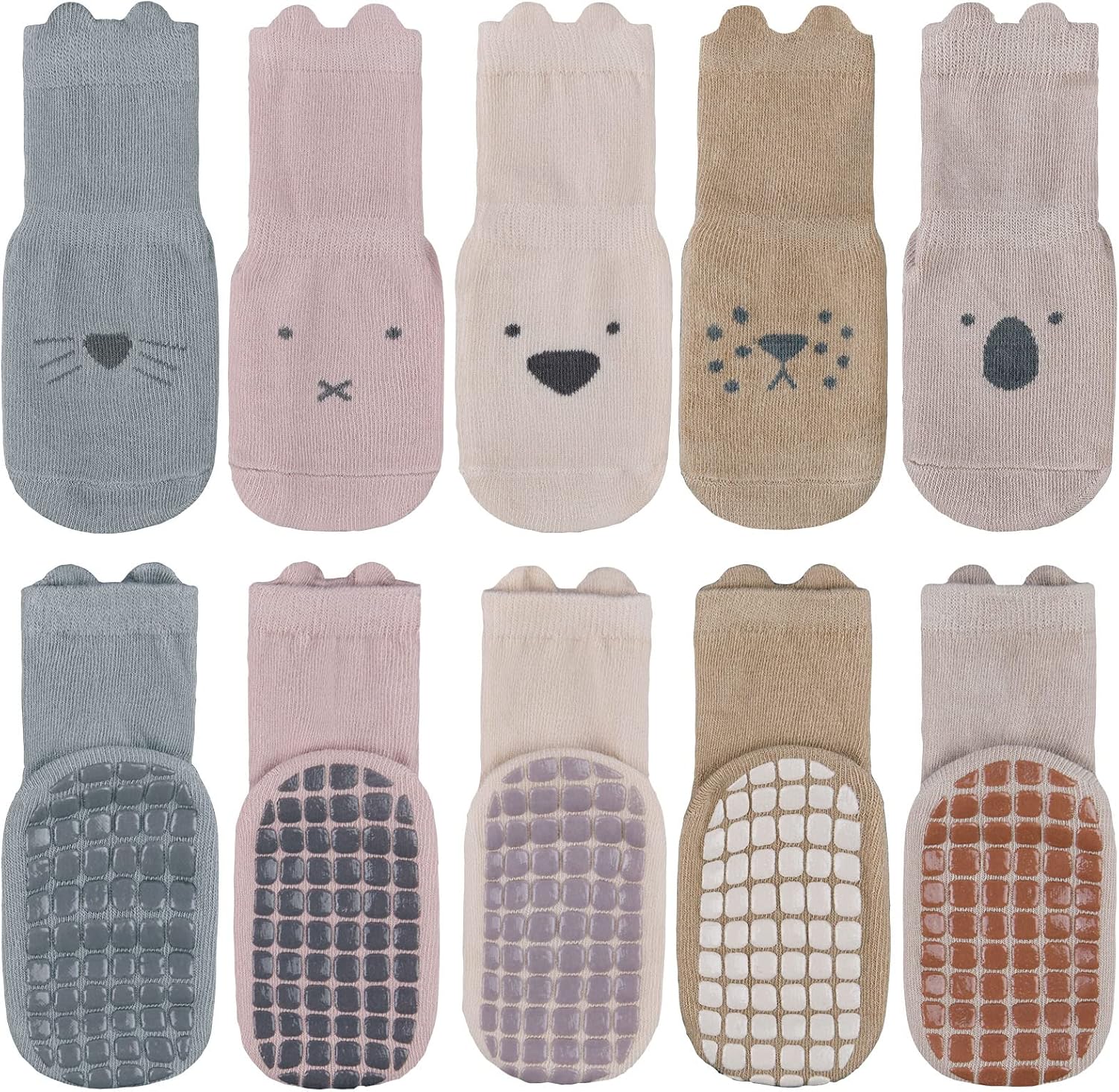 Vicloon Baby Socks for Boys Girls, 5 Pairs Baby Socks, Baby Non Slip