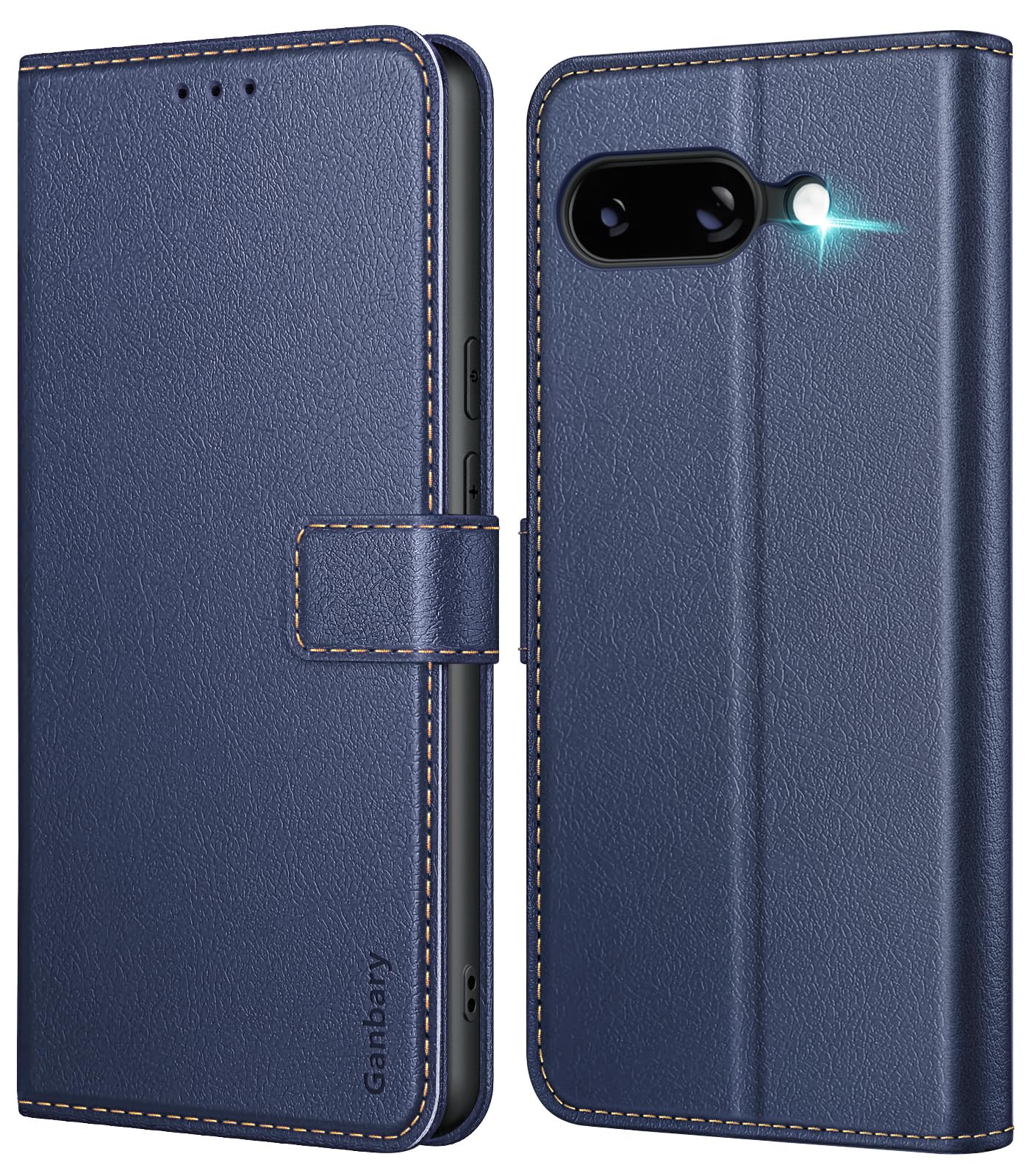 Ganbary Etui na telefon komórkowy do Google Pixel 9a 5G, skórzane etui premium z klapką [przegródki na karty] [zamknięcie magnetyczne] [funkcja stojaka], kompatybilne z Google Pixel 9a 5G, niebieskie