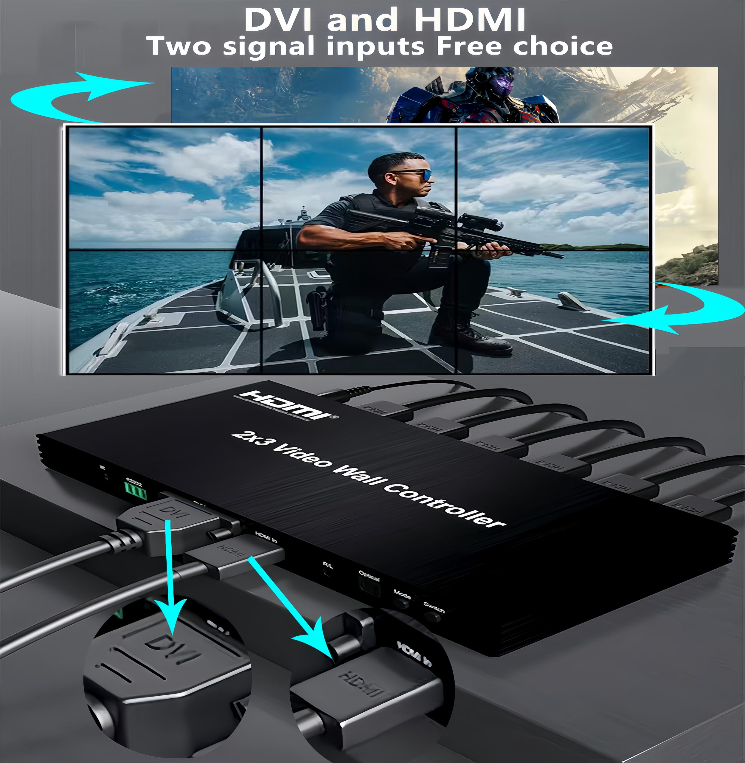 Amazon.com: Video Wall Controller 2x3 1080P HDMI Video Wall