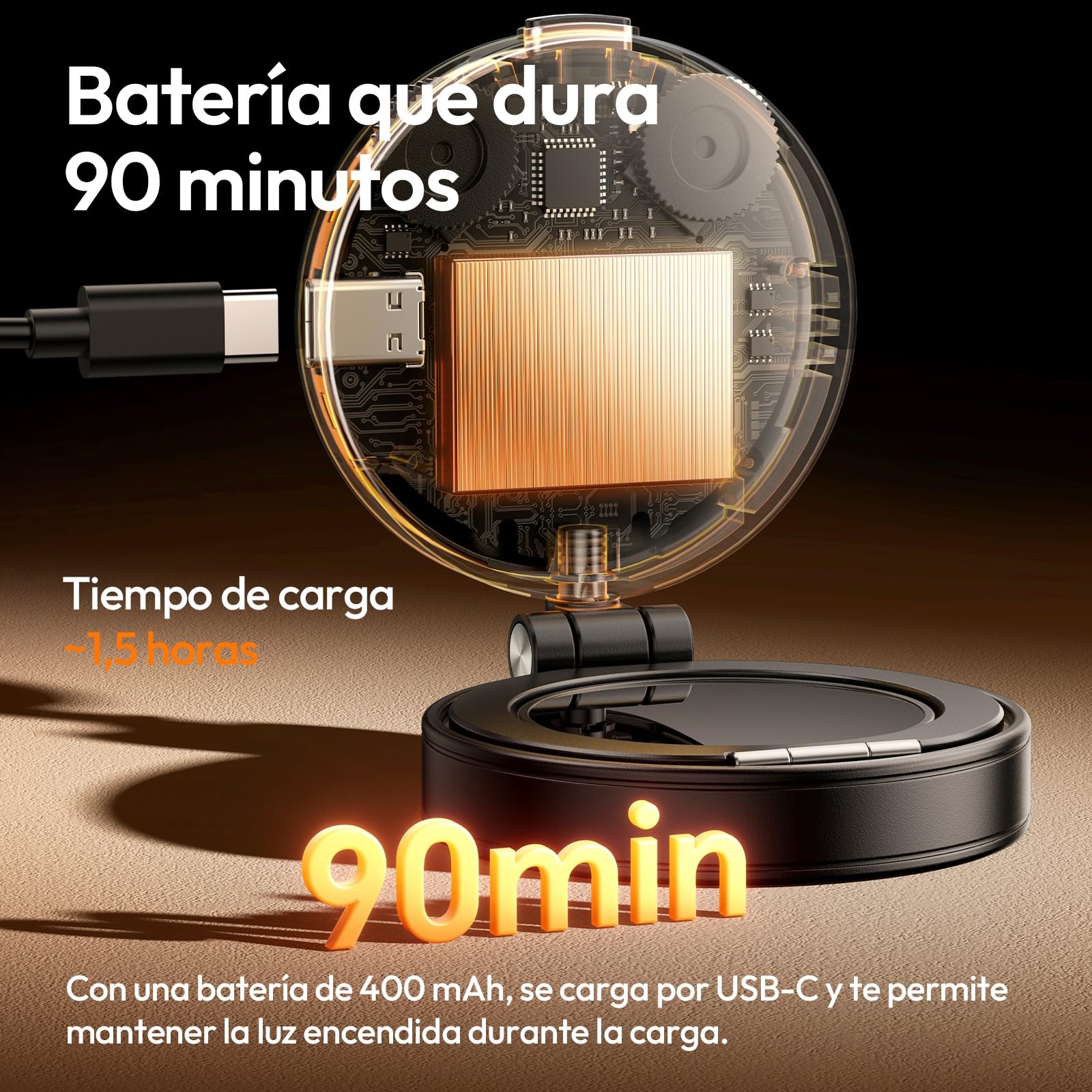 ULANZI LM23 Luz Magnética para Selfie MagSafe, Anillo Luminoso para iPhone, Aro de Luz LED con Espejo, Anillo de Luz Extensión Reversible, para Videollamada, Conferencia y Fotografía