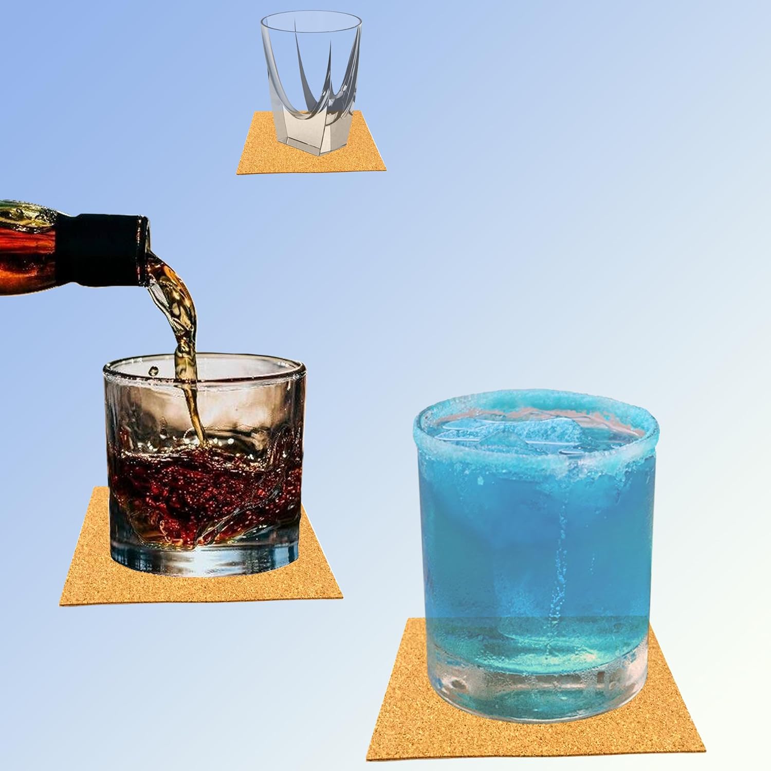 60 PCS Square Self-Adhesive Cork Backing Sheets Cork Coasters DIY Crafts-Paper Cutting-Drawing Board-Bottom Protection for Stone Coaster and Wooden Coaster Glass Ceramic Cup 3.75" x 3.75" - Image 5