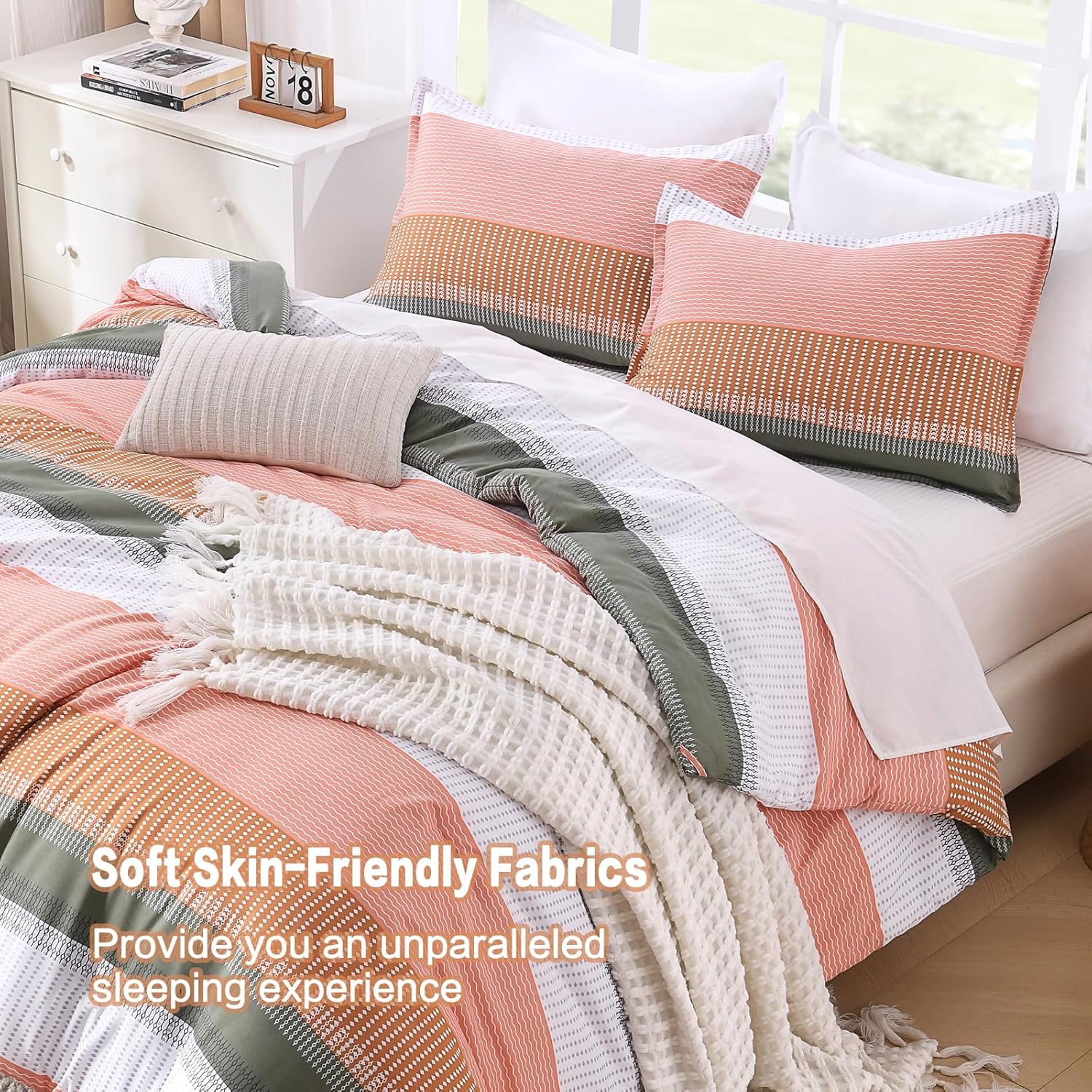 Litanika Queen Comforter Set Vanilla - 3 Pieces Lightweight Fluffy Bedding Comforter Sets, All Season Down Alternative Comforter (1 Comforter, 2 Pillowcases) - Image 4