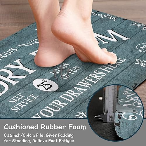 Miniatura 5 de Lahome Alfombra de lavandería de 20 x 59 pulgadas, antideslizante, lavable, alfombra de pasillo para baño, cocina, baño, decoración de pasillo,