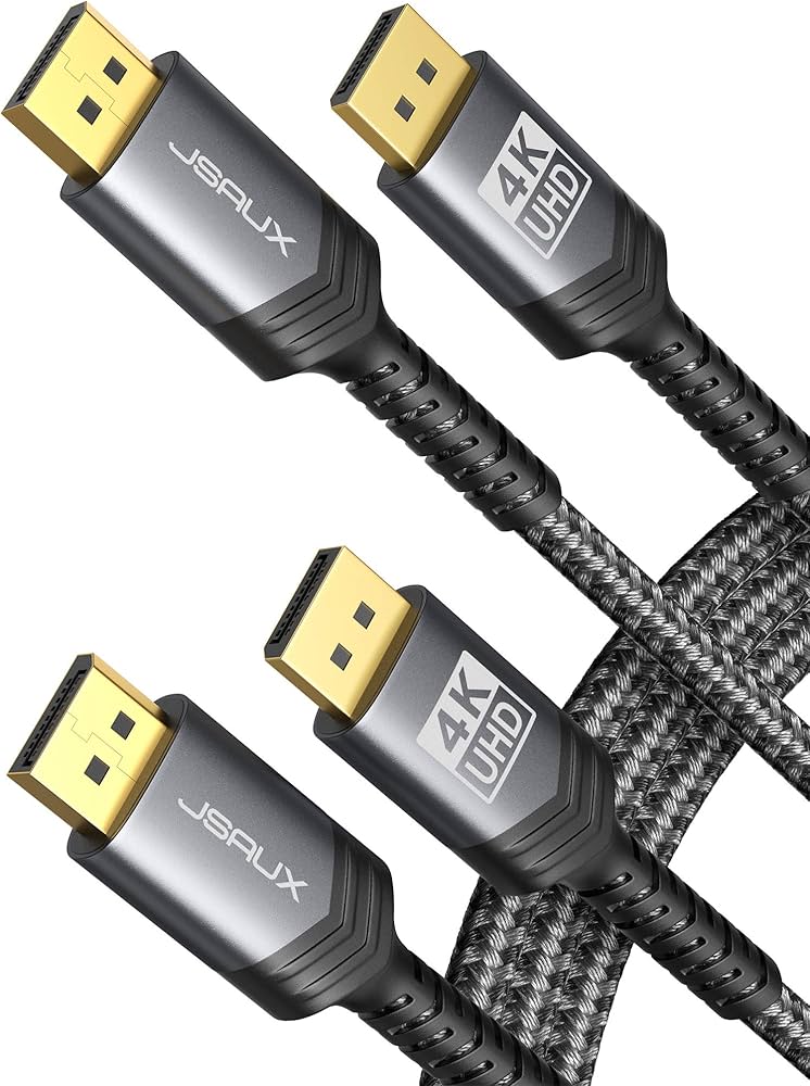 DELL ブラックモニター HDMI DisplayPort Amazon.com: JSAUX DisplayPort Cable 2 Pack 10ft, 4K DP 1.2