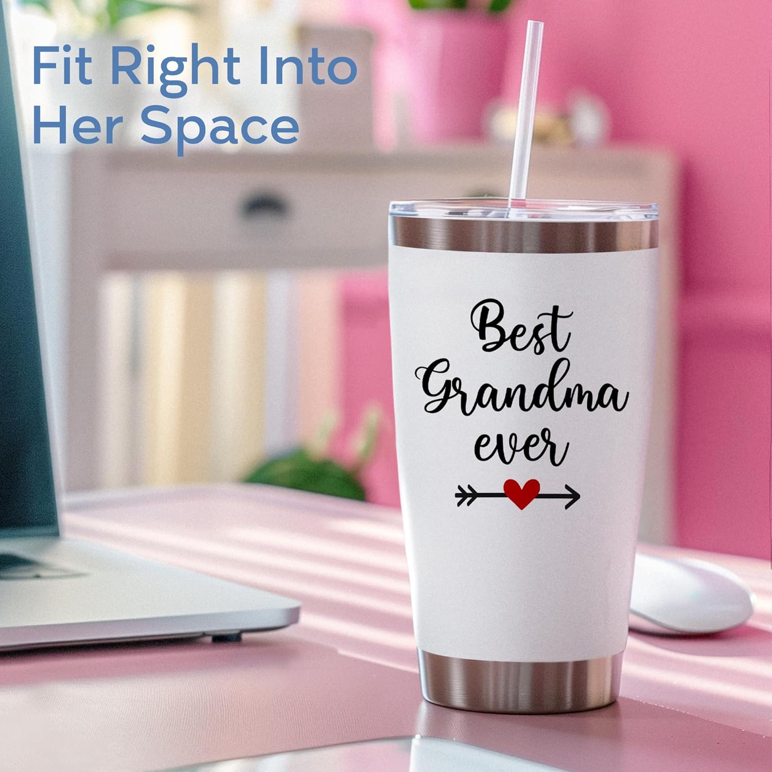 Gifts For Grandma, Best Grandma Ever Tumbler 20oz – Grandmother Present for Birthday, Christmas, Mothers Day – First Time Grandmas Coffee Cup From Grandkids, Granddaughter Or Daughter - Image 6