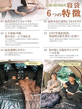 Amazon.co.jp: 寝袋 冬用 CAMDOOR シュラフ 冬用【取り外せる
