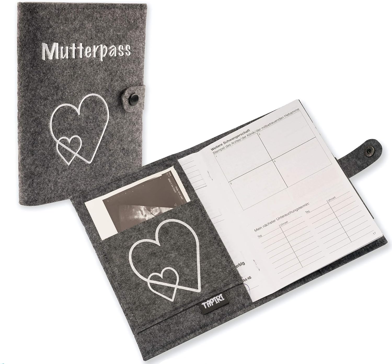 Burxoe Maternity Passport case, Grey