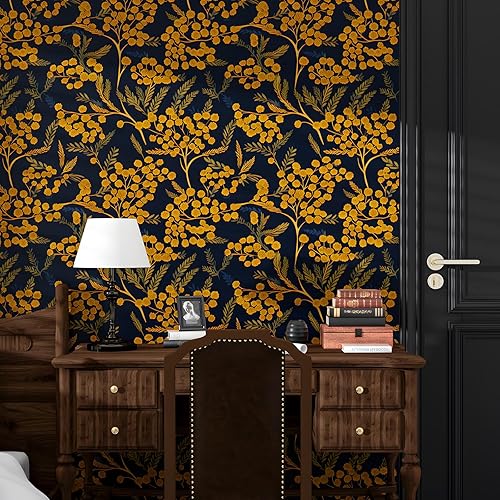 Miniatura 5 de Papel tapiz bohemio de hojas para despegar y pegar para cocina, papel de contacto floral vintage, impermeable, autoadhesivo, papel de pared floral