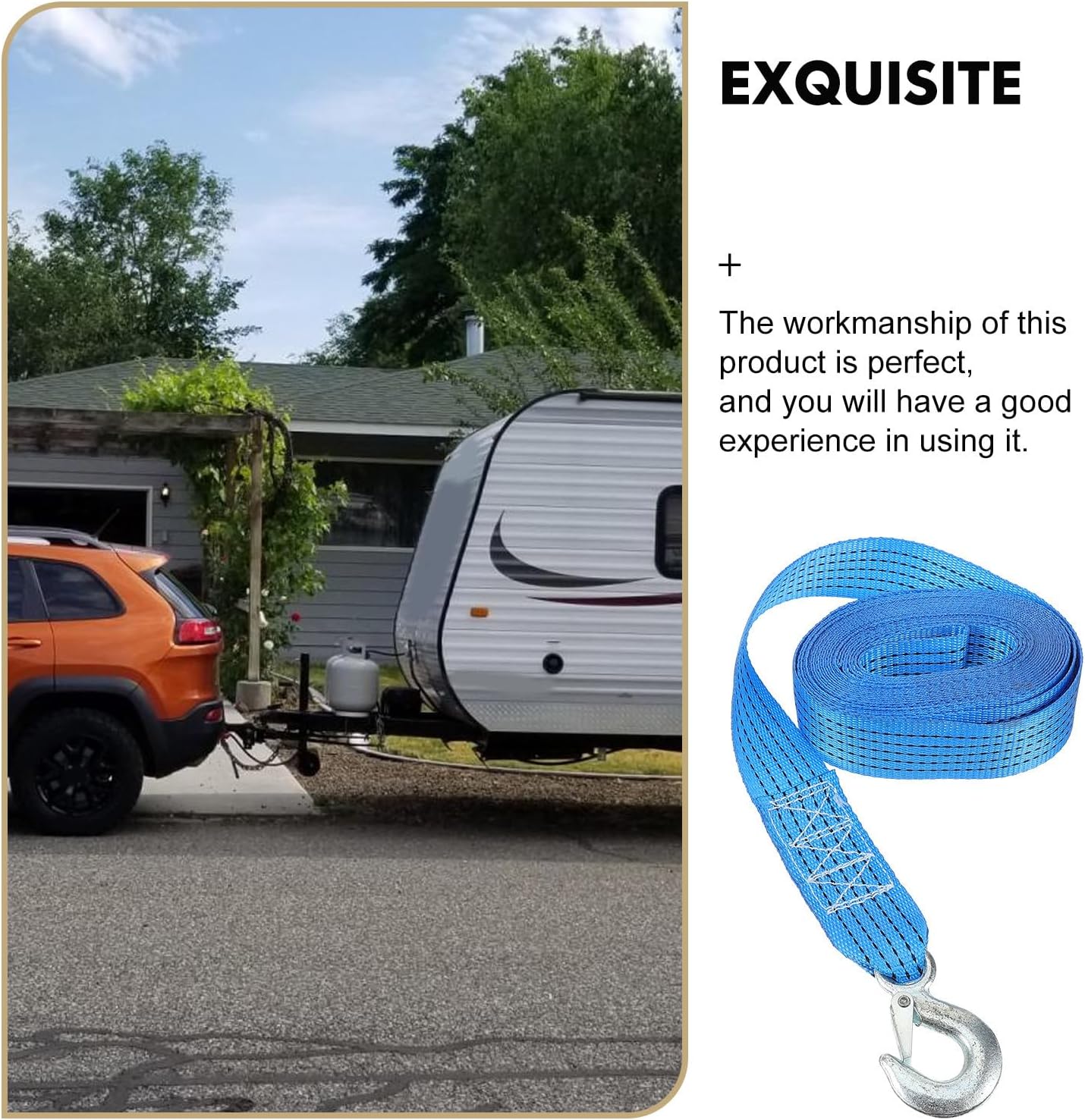 2pcs Trailer Winch Strap: Heavy-Duty Boat Strap with S-Hook - Universal 2-Inch Wide Polyester Webbing for Hand Crank Winches Towing Trailer Hauling