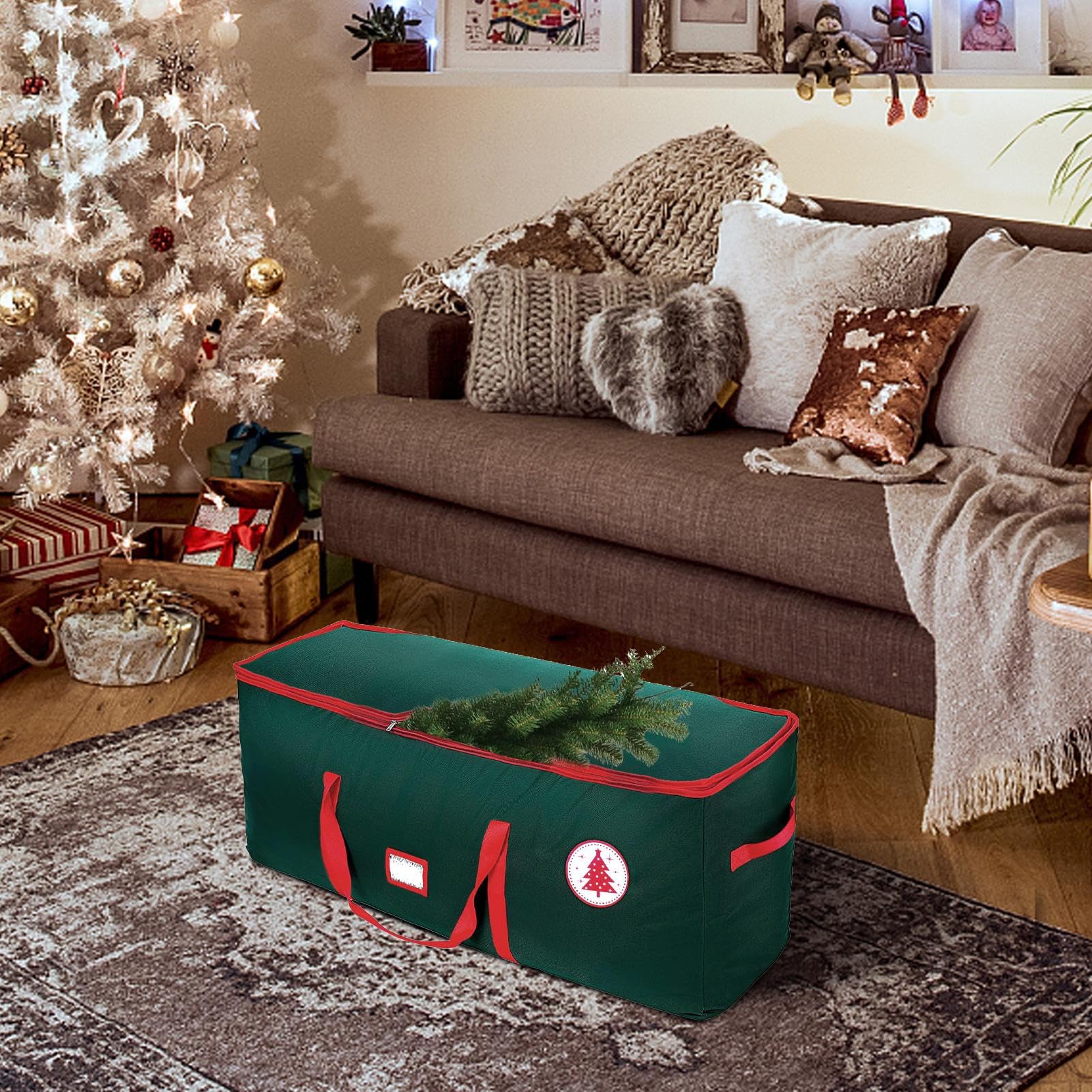 Scatola per Albero di Natale - Impermeabile Copertura 600D Oxford Per Alberi Di Natale | Organizzatore Contenitore Per Alberi Artificiali Fino A 2.3 Metri E Riposo Generale