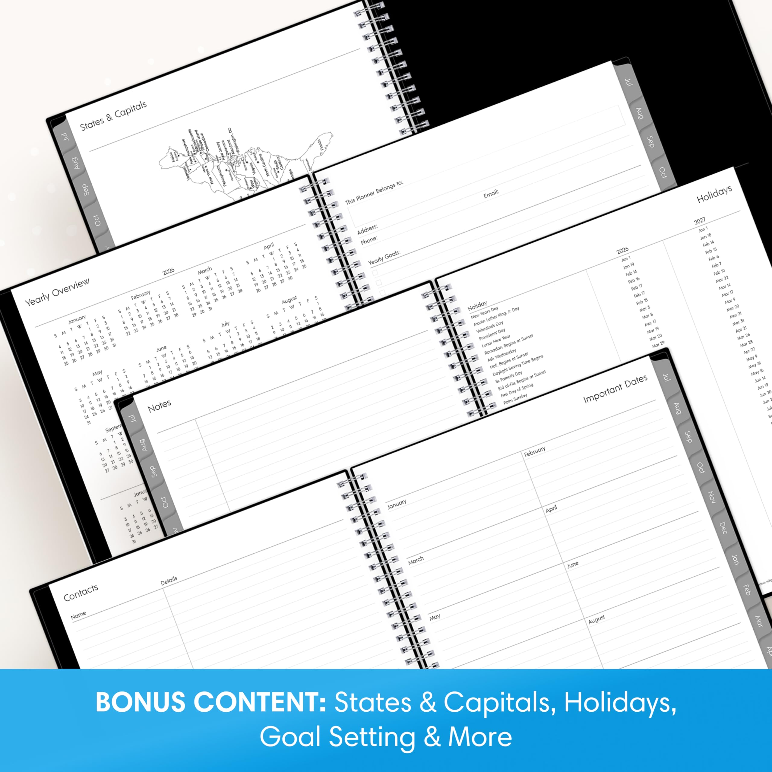 Blue Sky 2026-2027 Weekly and Monthly Academic Year Planner