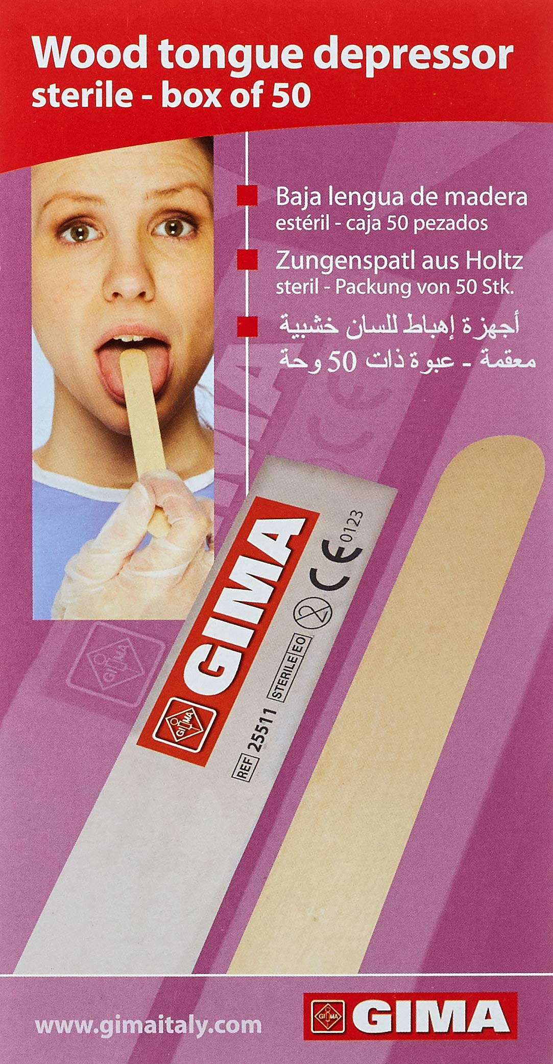 GIMA Wood Tongue Depressor - Sterile