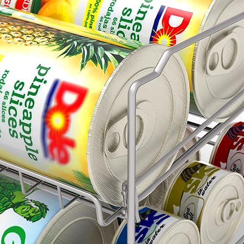 Miniatura 9 de SimpleHouseware - Estante para latas de 2 niveles, color plateado