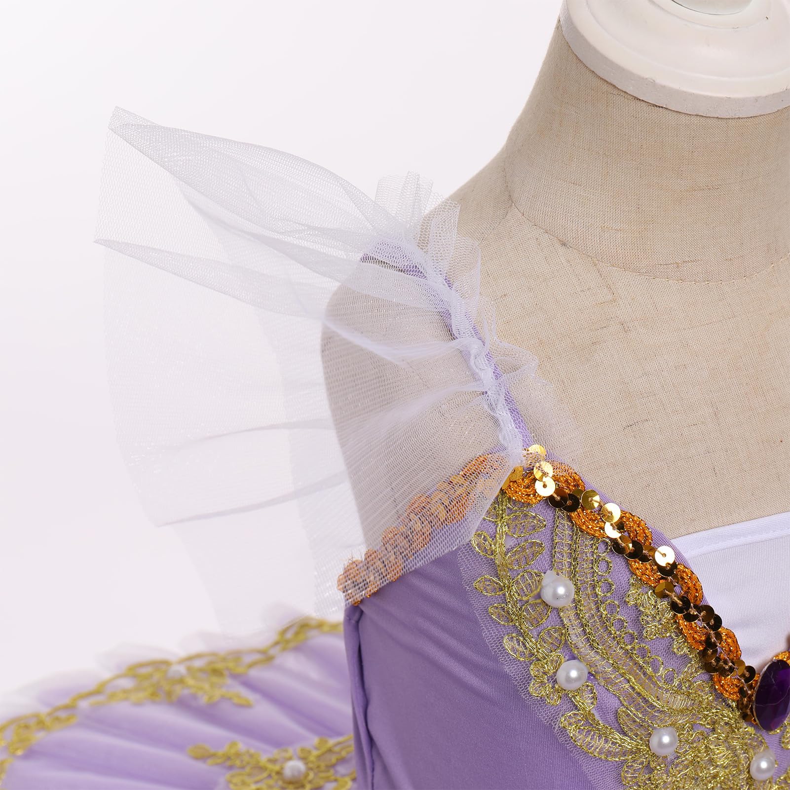 IDOPIP Robe Ballet Enfant: Tutu Danse Classique Fille Justaucorps Danse Fille Ballerine Costumes Paillettes Broderie sans Manches Plateau Tutu - Spectacle De Ballet Danse