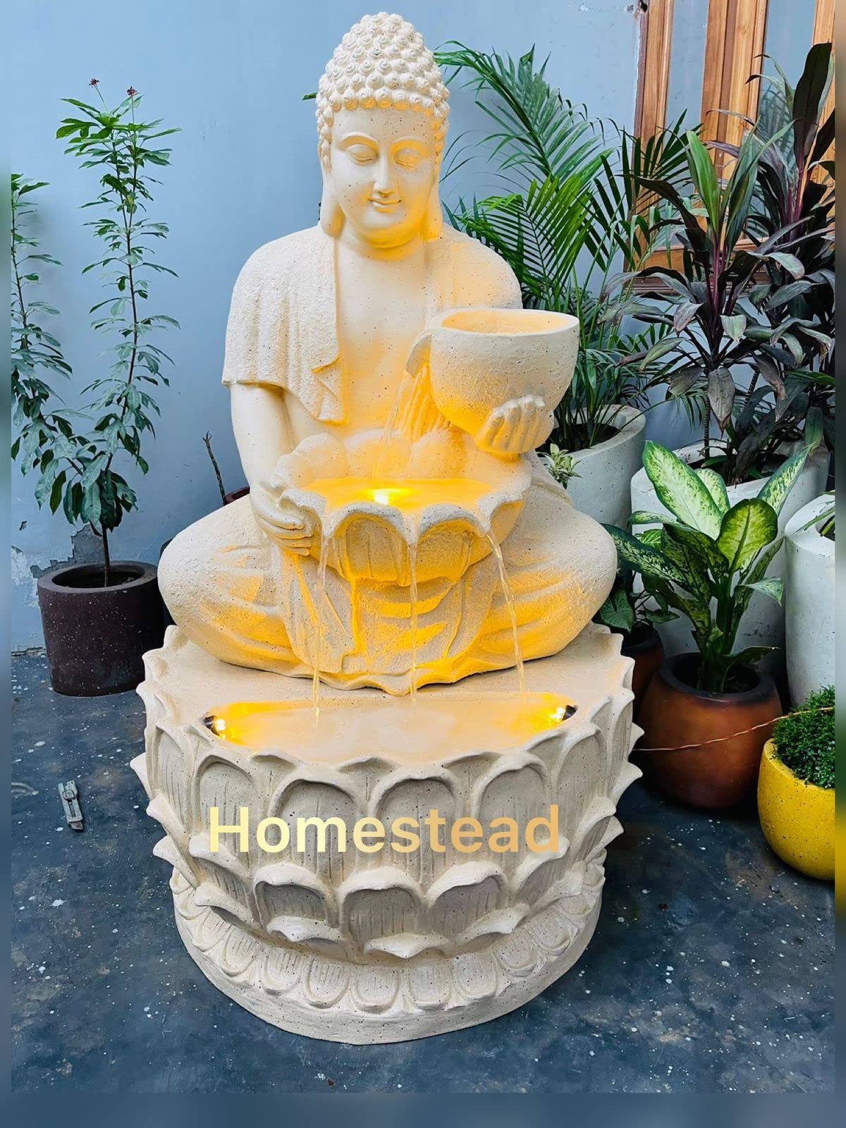 Homestead Decore Solution Bowl Buddha Water Fountain for Home Decor & Living Room | Big Water Fountain for Offices & Home Decoration | Buddha Water Fountain Big Size-image-15