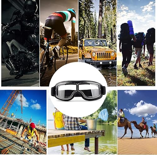 Miniatura 5 de evomosa Gafas de Motocicleta Vintage Antiarañazos Gafas de Scooter Esquí para Hombres Mujeres Adultos