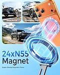 MRGLAS 2026 Upgraded 360° Rotation Vacuum Magnetic Phone Holder Stand | For Magsafe Suction Cup Phone Mount [109+LBS Strongest Suction & Magnetic] Adjustable Swivel Lock, for Car/Gym/Mirror/Kitchen
