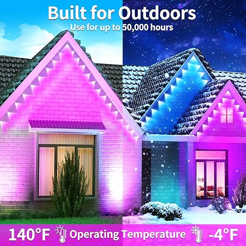 Miniatura 5 de Luz permanente para exteriores de 300 pies, IP67, impermeable, luces de Navidad para exteriores, con aplicacióncontrol remoto, luz de casa al aire