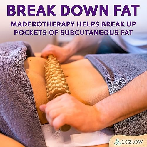 Miniatura 3 de Cozlow Rodillo de masaje de madera, herramienta de masaje de terapia de madera curvada para esculpir el cuerpo, drenaje linfático, liberación de