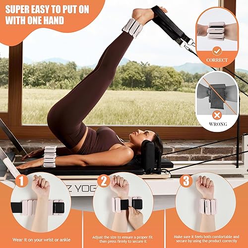 Miniatura 5 de Juego de 2 pesas para tobillo (1 libra2 libras cada una) para mujeres y hombres, pulsera ajustable para gimnasio en casa, brazaletes con peso,