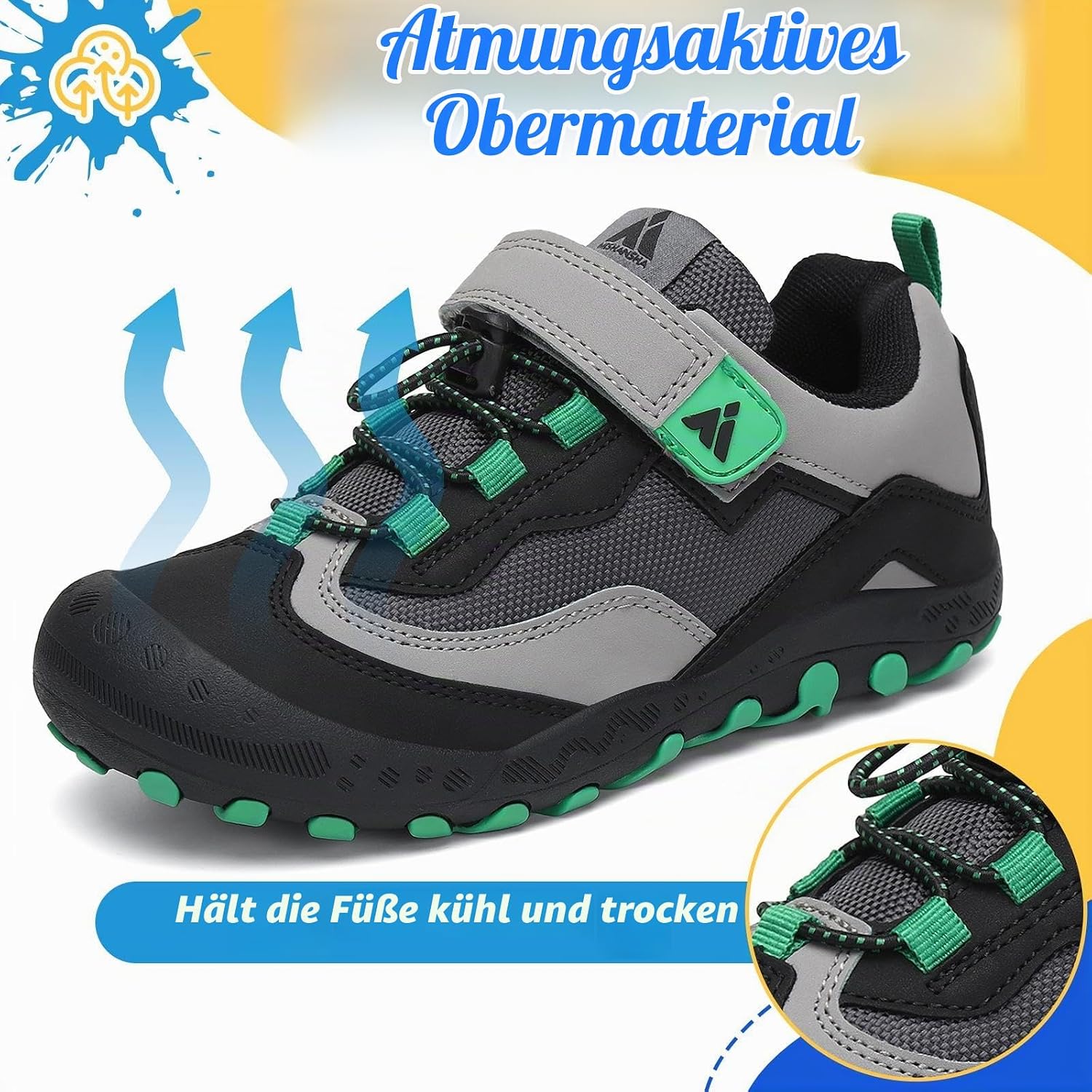 Mishansha Children's Trekking Shoes | Breathable, non-slip 26 EU Ink Black