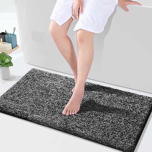 Miniatura 19 de Yimobra Alfombras de baño antideslizantes lavables de 24 x 17 pulgadas, tapete de baño de microfibra ultra suave y absorbente, alfombra decorativa