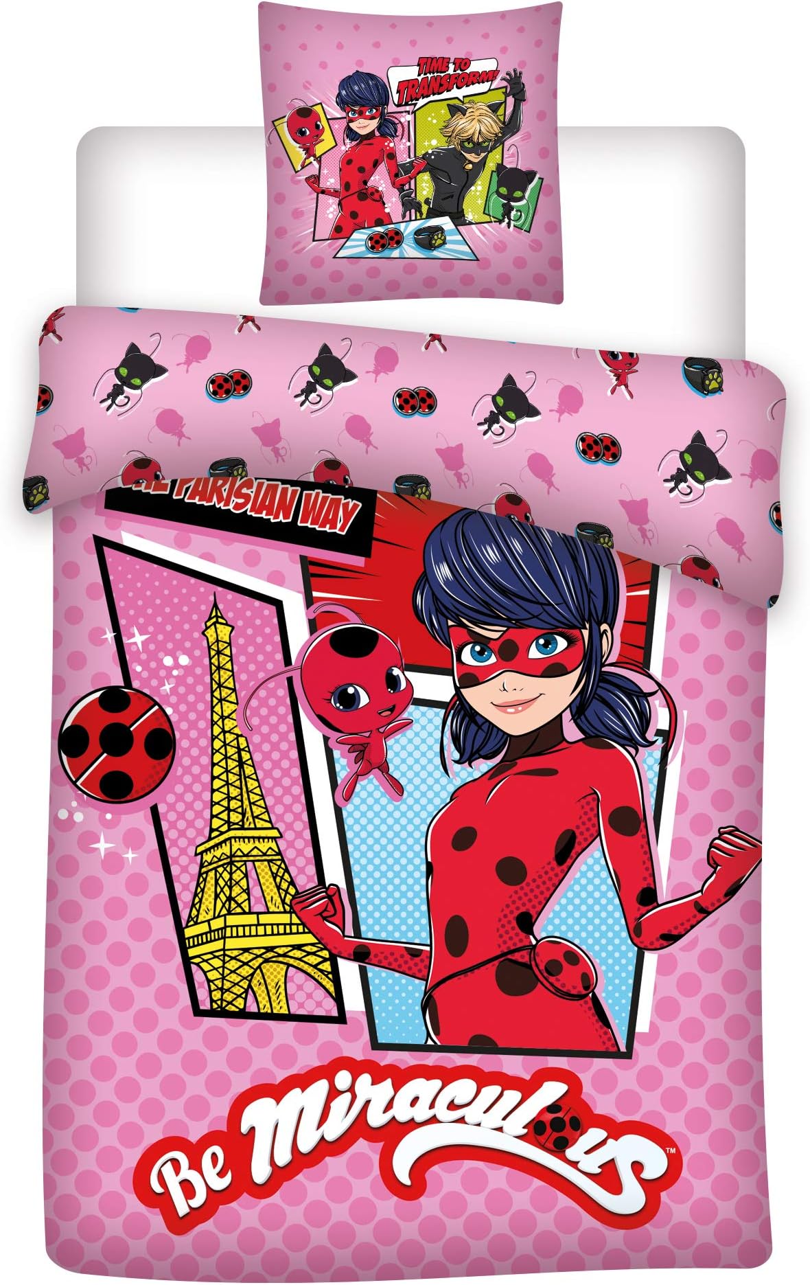 Kids Duvet Se Ladybug,Toddler Bed Duvet Cover Set,Official Licensed(100 x135) cm