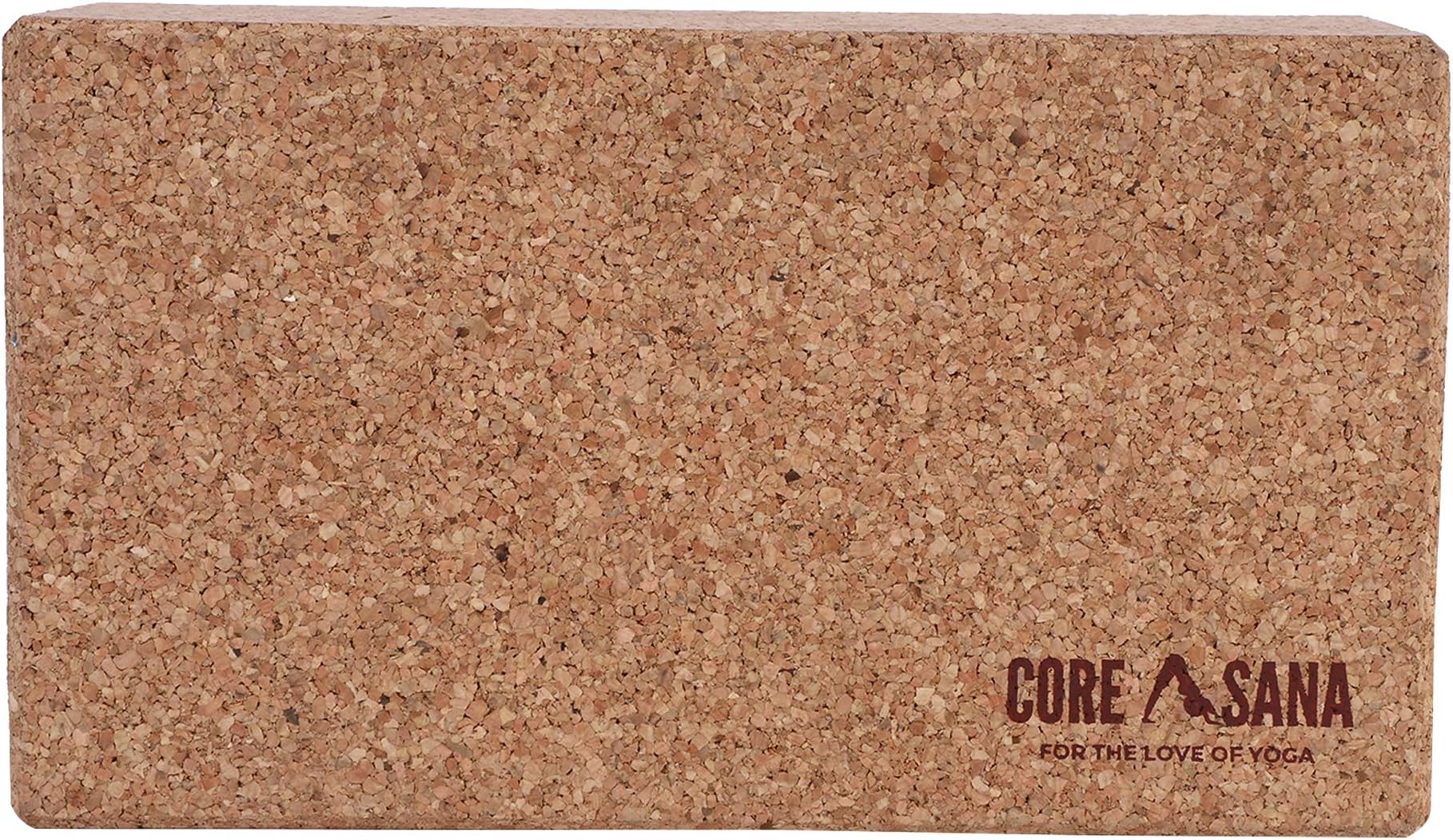 Core Asana Yoga Block - Cork Yoga Blocks, Non Slip Cork Surface for Yoga, Pilates, Meditation - Fitness Exercise Bricks