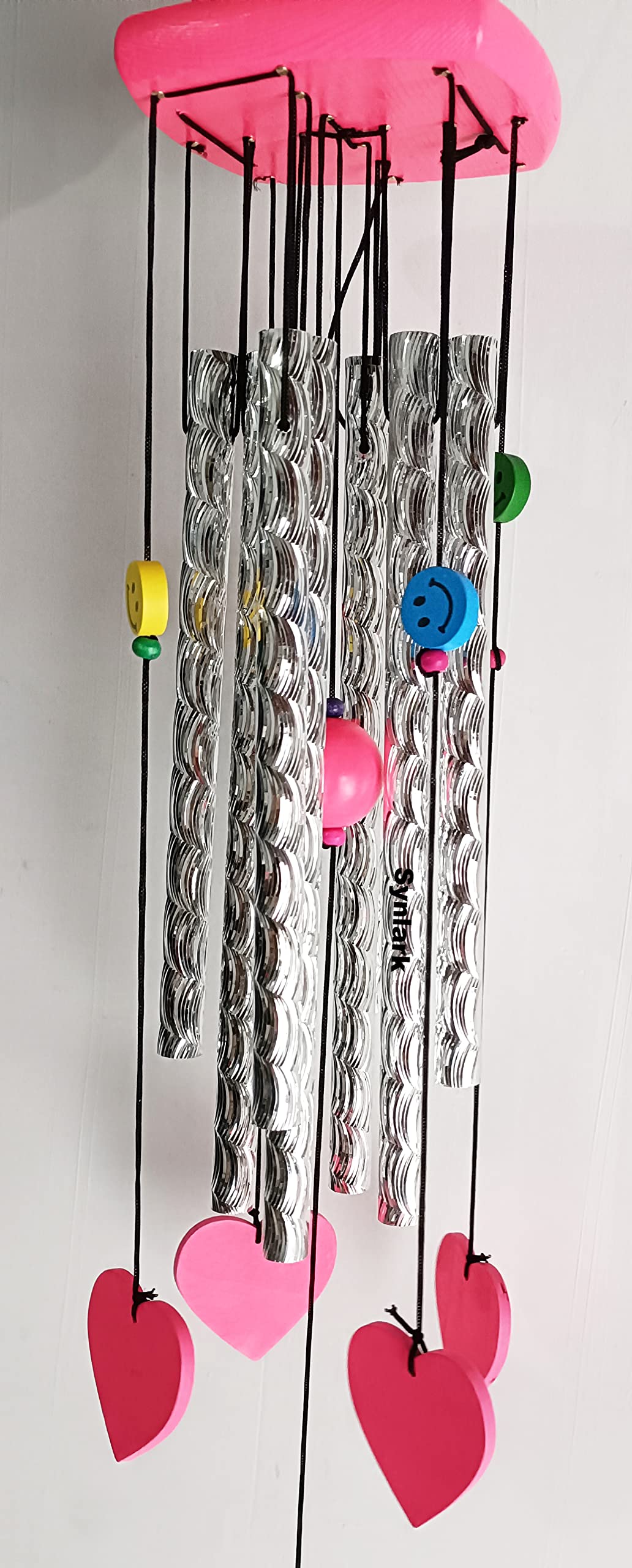 Synlark Heart Feng Shui Vastu Windchime 8 Pipes Rods for Positive Vibrations Energy Flow at Home, Office, Balcony, Window, Peaceful Sound (27inch)-picture-46