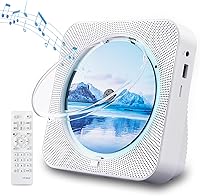 ZYOKATA Portable Bluetooth 5.1 CD Player with HiFi Dual Speakers, FM Radio, Remote, USB/AUX, Dust Cover - Desktop Boombox for Home, Kids (White)